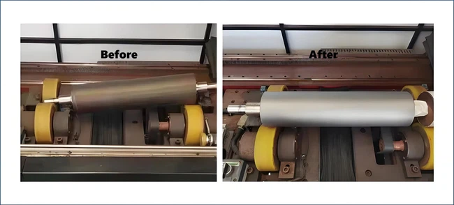 Before-and-After Comparison of Laser Cleaning for UV Ink Anilox Rollers Before-and-After Comparison of Laser Cleaning for UV Ink Anilox Rollers